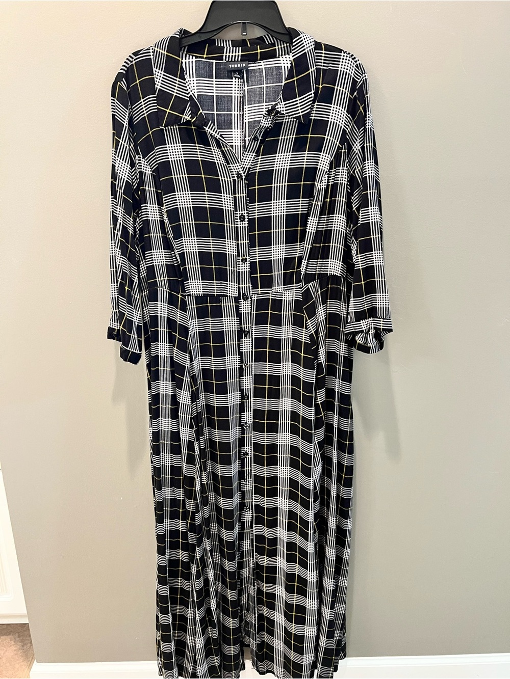 torrid Black & White Plaid Button-Front Maxi Dress